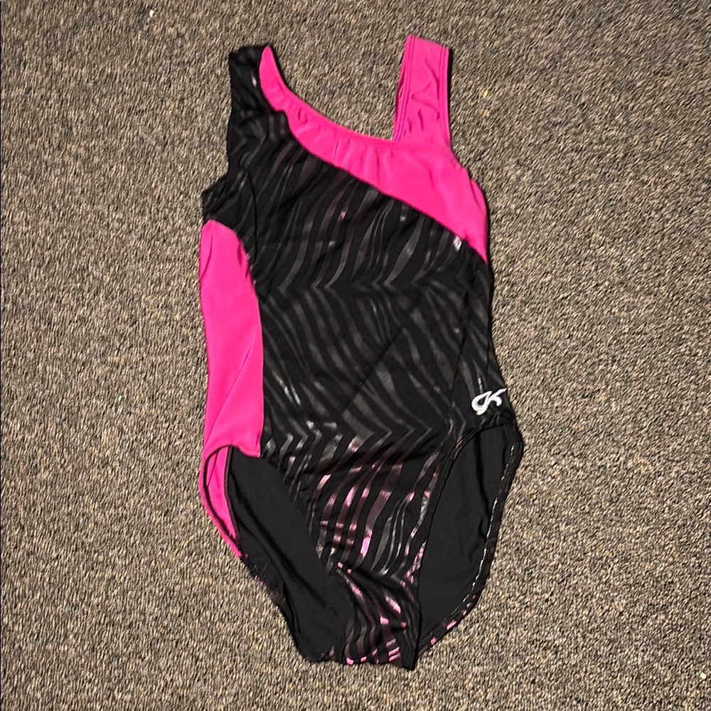 Pink and Black One-Piece Swimsuit